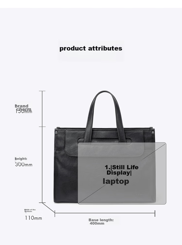 GOLF Business Briefcase, Men's Top-Grain Leather Handbag, 15-Inch Laptop Bag, Briefcase, Gift for Boyfriend Or Father 17
