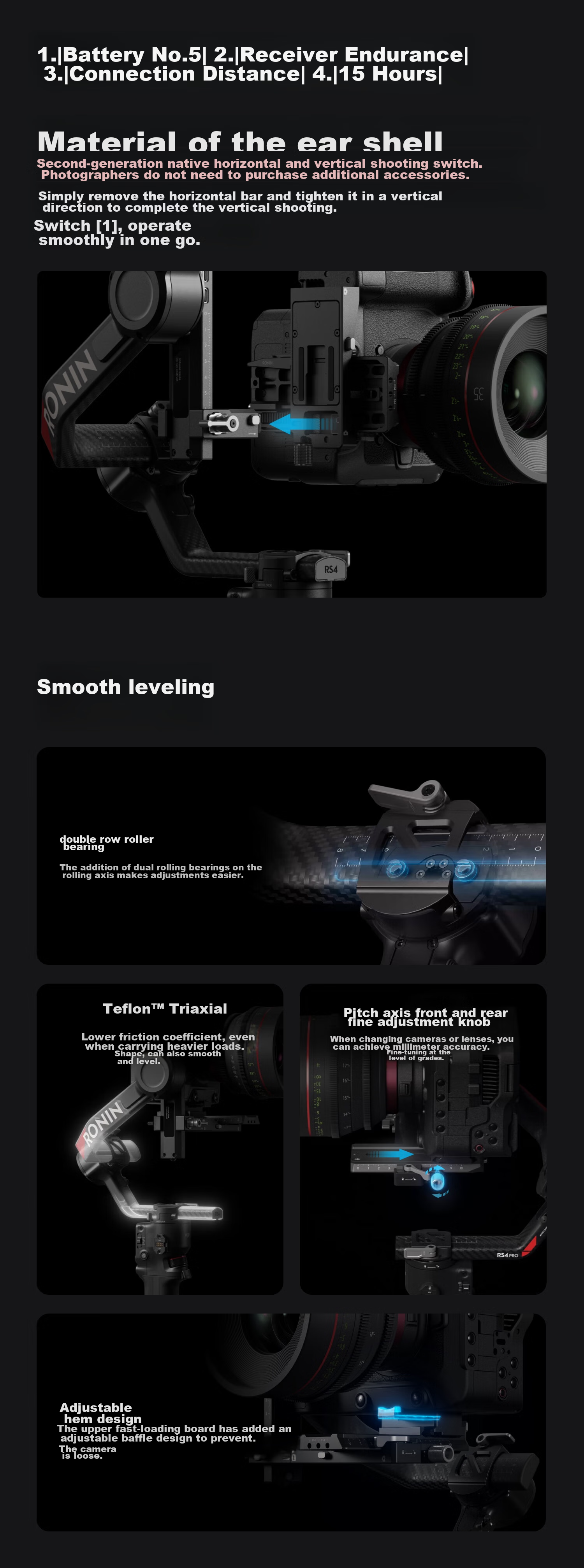 DJI RS 4 Pro Handheld Gimbal Stabilizer, Three-Axis Anti-Shake Stabilizer, 4.5kg Load Capacity, Flagship Professional DSLR Gimbal 4