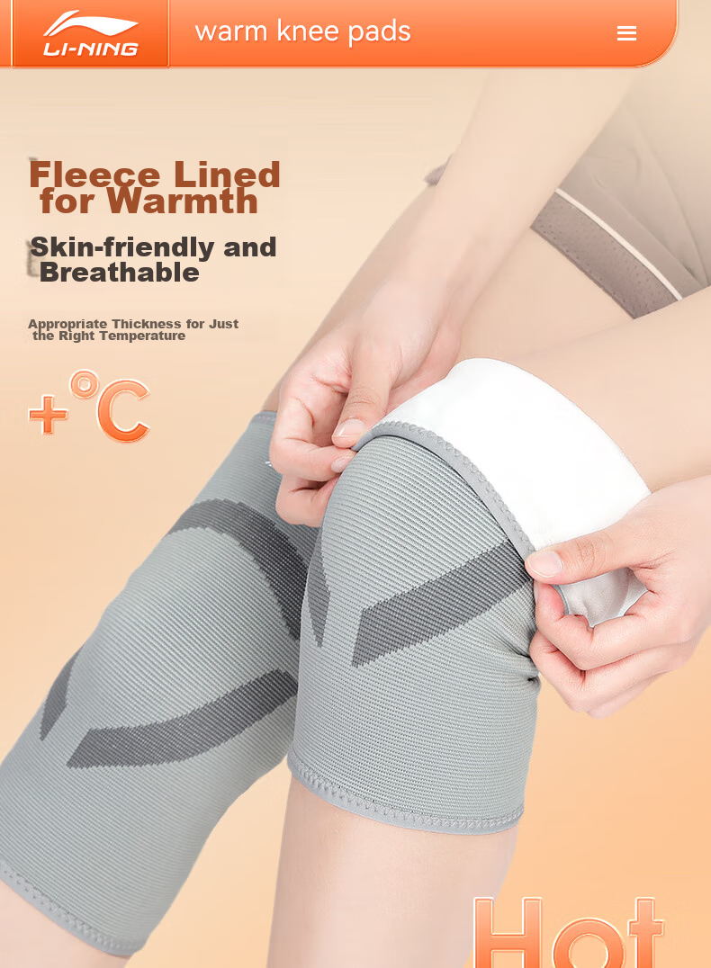 Li-Ning Knee Pads, Warm, for Cold Legs, Arthritis Protection, Fleece-Lined, for Men And Women, Middle-Aged And Elderly, Winter Cold Protectio 1