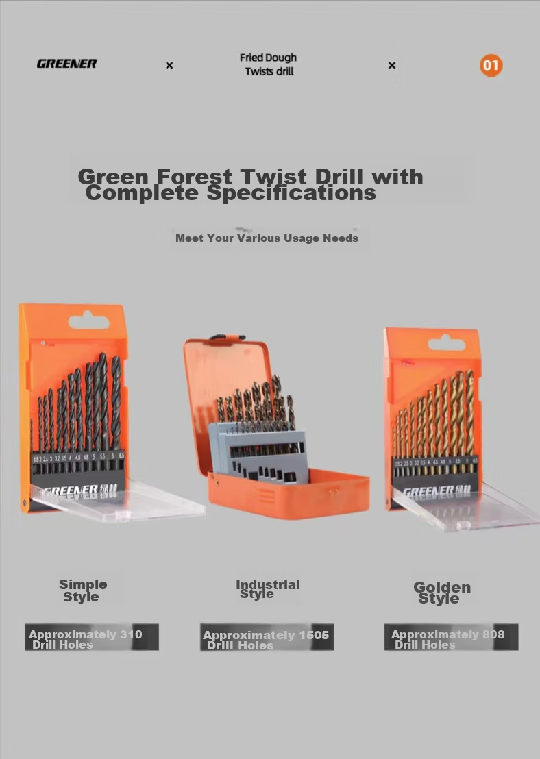 GREENER Twist Drill Bit Set for Stainless Steel, Hole Drilling Hand Drill, Quick Hole Making, Cobalt-Containing High-Speed Steel, 19-Piece Set 7