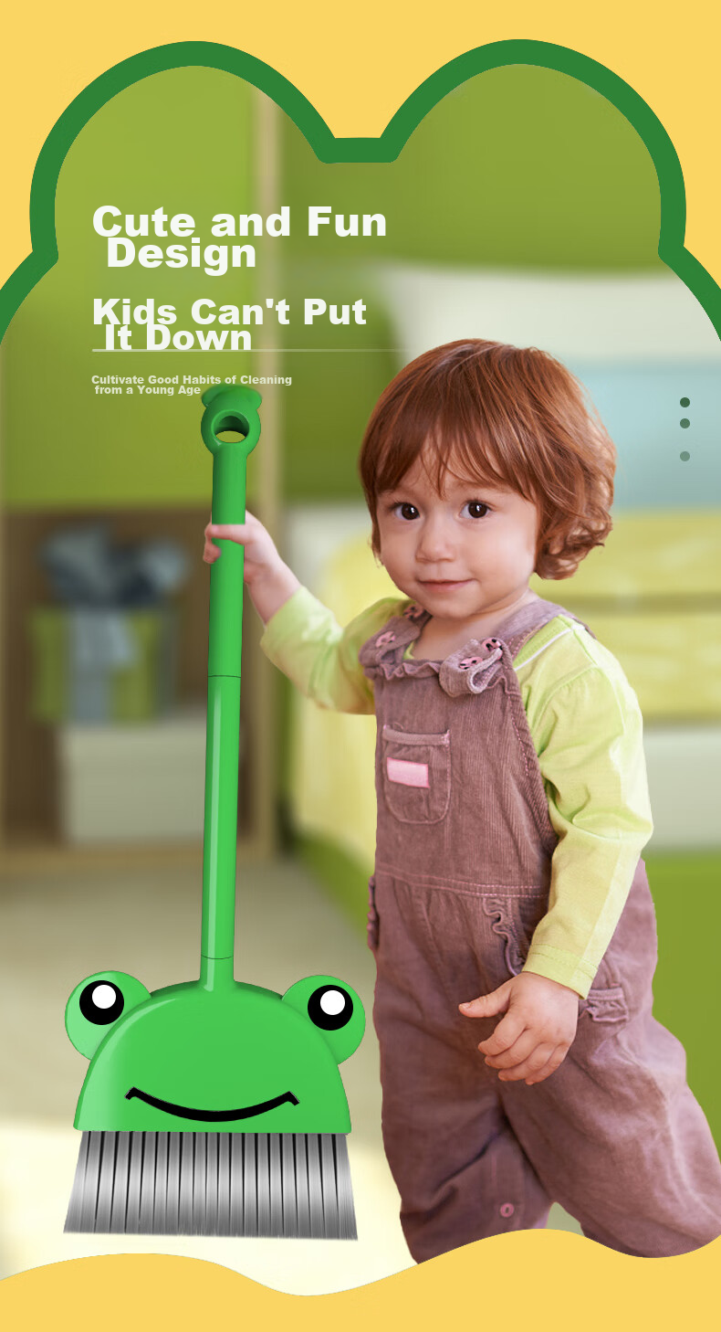 Taitaile Daodaoye Children's Mini Broom And Dustpan Set, Baby Household Cleaning Kit 3