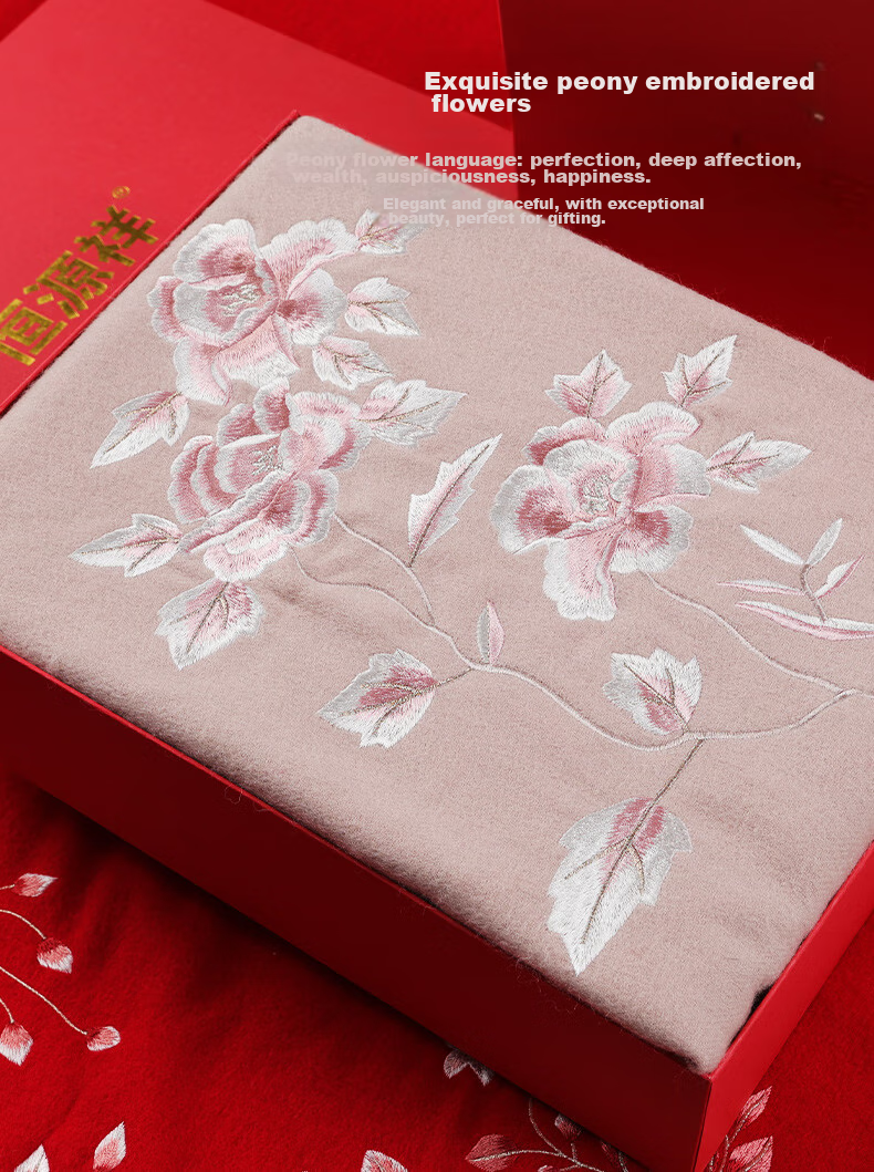 Hengyuanxiang 100% Wool Embroidered Shawl for Women, Chinese Style Scarf, Elegant And Warm Wrap, Gift for Mom, National Day Or Birthday Present 3