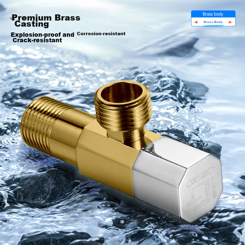 Угловой вентиль Submarine F003, 1/2 дюйма, латунный, хром, для холодной и горячей воды