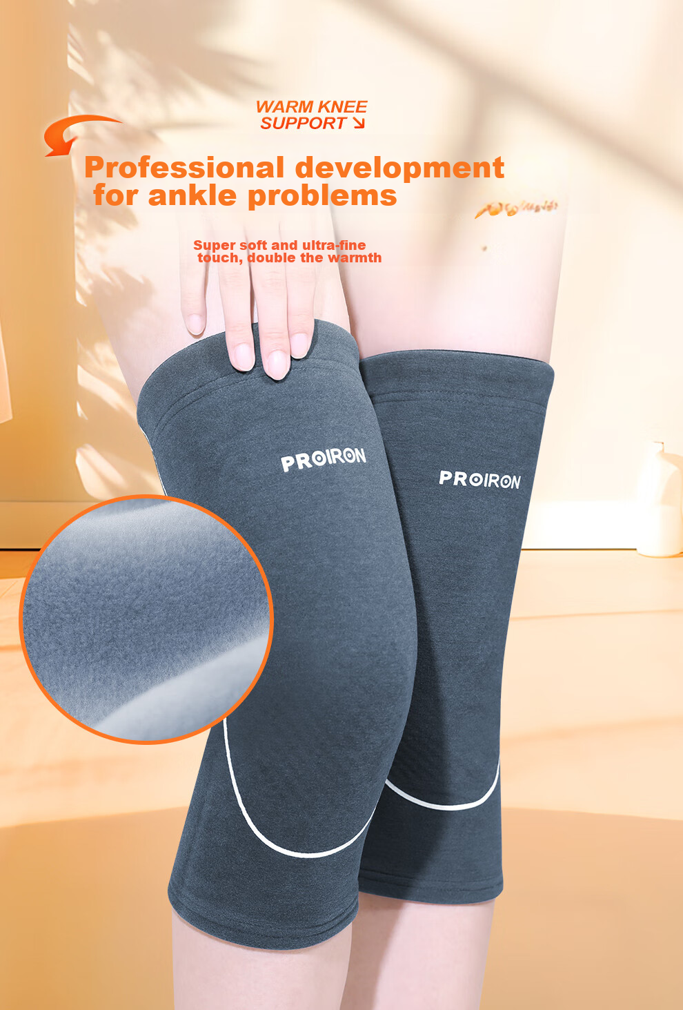 PROIRON Puli'ai Knee Warmer, Warm And Cold-Proof, Wool And Mugwort Self-Heating, for Middle-Aged And Elderly Men with Cold Legs, Knee Protector, XL Size 11
