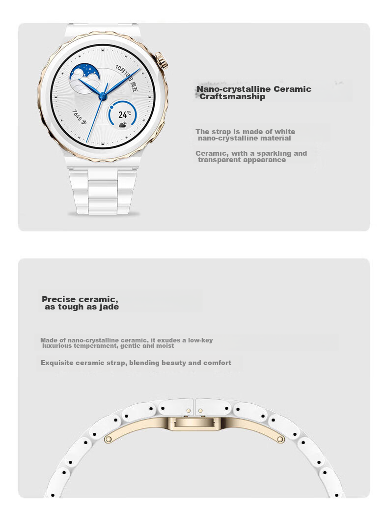 Watchbond Leather Watch Strap for Huawei Watch GT3 Pro Women's Model, 20mm Genuine Leather Strap for GT3/GT3 Pro/GT2, Women's 42mm Cowhide Leather Strap 7