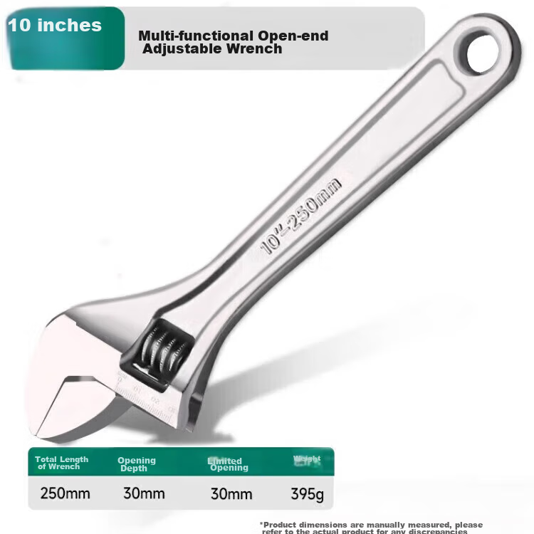 GREENER Adjustable Wrench Set, 10-Inch Household Tool Kit, Universal Wide-Mouth Multi-Functional Plumbing Adjustable Wrench