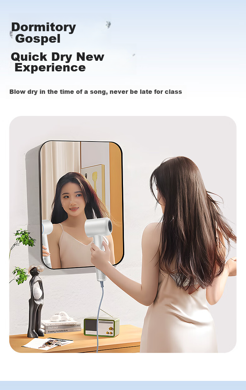 AUX High-Speed Hair Dryer, 800W, Low Power for Dormitory Use, Essential for College Students, Hair Protection with Negative Ions, 1200W Or Less, Bladeless, Powerful Airflow, Quick-Drying Electric Hair Dryer 8