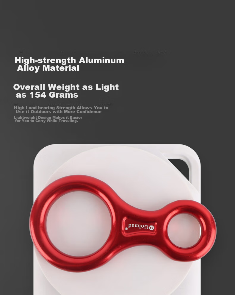 Geermu 8-Shaped Descender, 35kN Climbing Equipment, Safety Protection, High-Altitude Slow Descender, Hand-Controlled Rapid Descender, Black 8-Shaped Ring 6