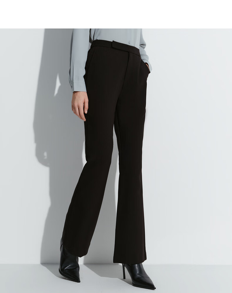 G2000 [Multi-Dimensional Elasticity] Spring And Autumn Mall Matching Soft Comfortable Flared Pants Casual Trousers, Black, Size 38 2
