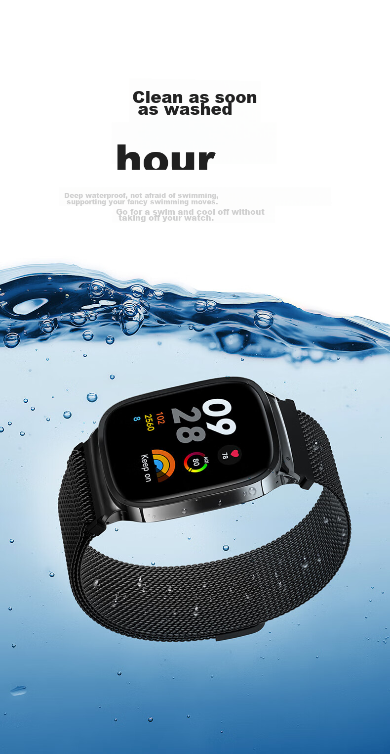 CangHua Compatible with Redmi Watch 3 Strap, Redmi Watch 3 Strap, Sports Edition Watch Strap, Milanese Metal Stainless Steel Replacement Wristband, Black 10