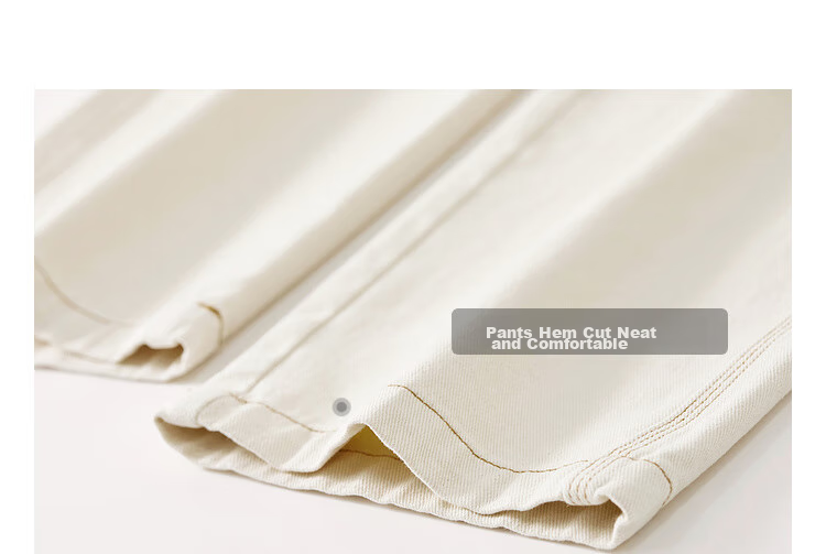 Sentubila Pure Cotton White Straight-Leg Jeans for Women, Spring And Autumn Women's Wear, High-Waisted Slimming Pants for Petite Women, Casual Retro Versatile Trousers 33