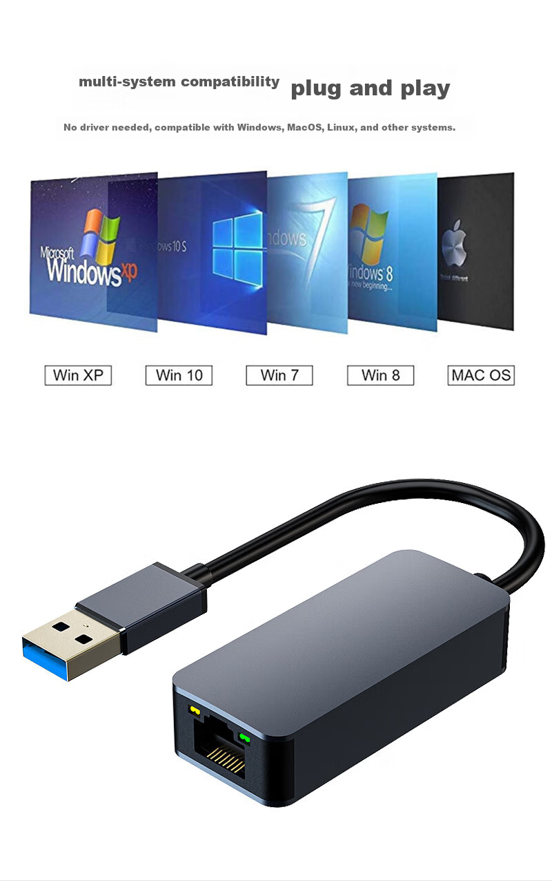 EB-LINK Type-C Wired Network Card 2.5G, Laptop External Network Card 2500M, USB-C to RJ45 Network Port Converter, Network Cable Adapter, Suitable for Apple Mac Tablets 11
