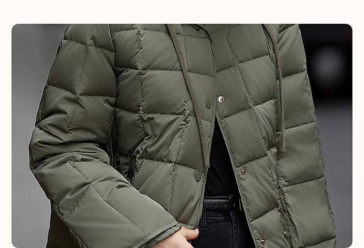 Dme [50D Cotton-Like Faux Memory] Winter Light Luxury Matte Velvet-Feel 90% Duck Down Gradient Plaid down Jacket for Wome 4