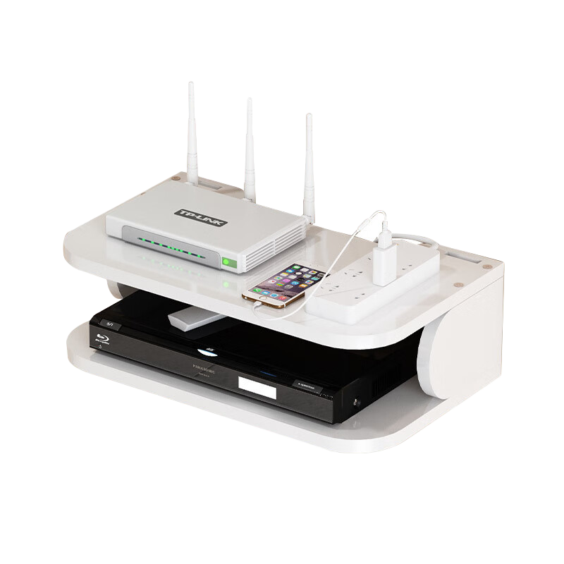 Anerya TV Box Shelf, No Drilling Required, Wall-Mounted Storage Rack, Living Room TV Stand, Bedroom Router And Set-Top Box Holder