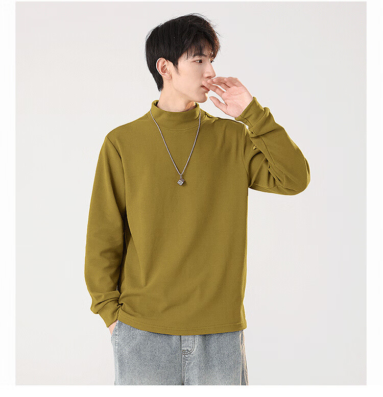 Mianzhi Men's Winter Warm Thicker Base Layer Half Turtleneck Long Sleeve T-Shirt Gray 2XL 7