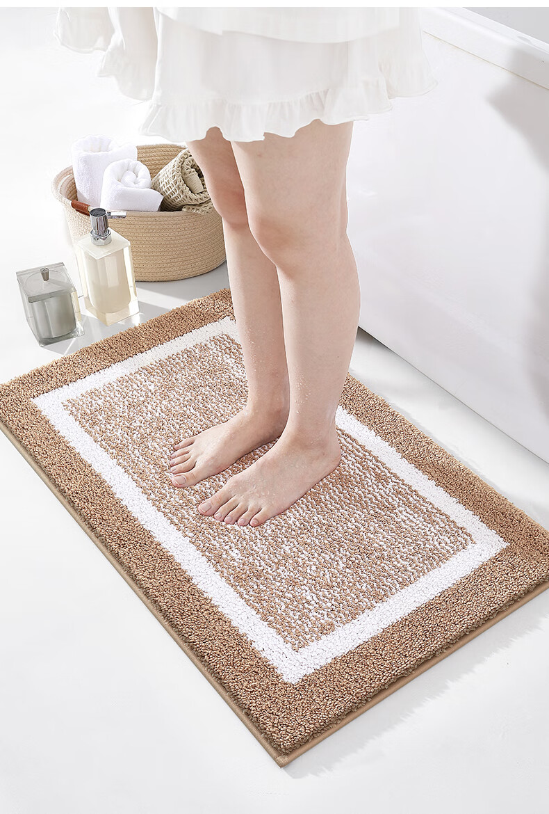 Da Jiang Bathroom Floor Mat Non-Slip Water Absorbent Bath Mat for Toilet Entrance 40x60cm 6