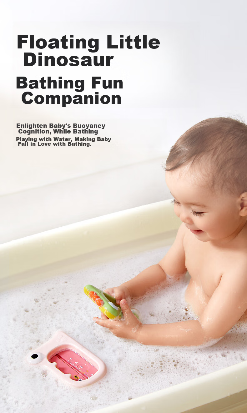 Babycare Baby Bath Water Thermometer, Children's Bath Temperature Tester, Home Use Bath Thermometer, Little Dinosaur Design, Moss Green Color 7