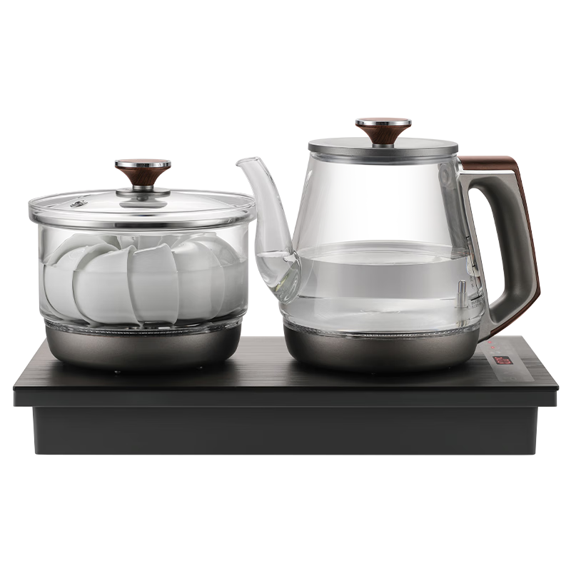 Biooner Fully Automatic Electric Kettle with Water Inlet, Tea Table All-In Water Boiler for Home And Office Use, Built-In Tea Table And Tea Set Electric Tea Stove Set RY-10 Cleaning Model