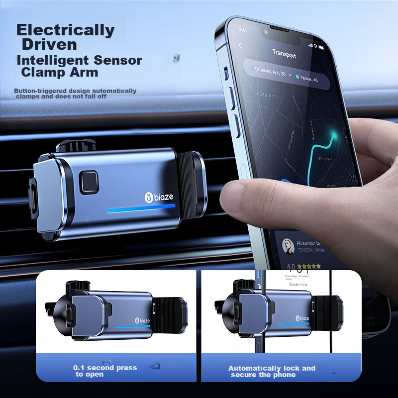 BIAZE Electric Vehicle Phone Holder, Suitable for Tesla Car Navigation Mount, Fully Automatic Car Phone Holder for New Energy Mercedes-Benz