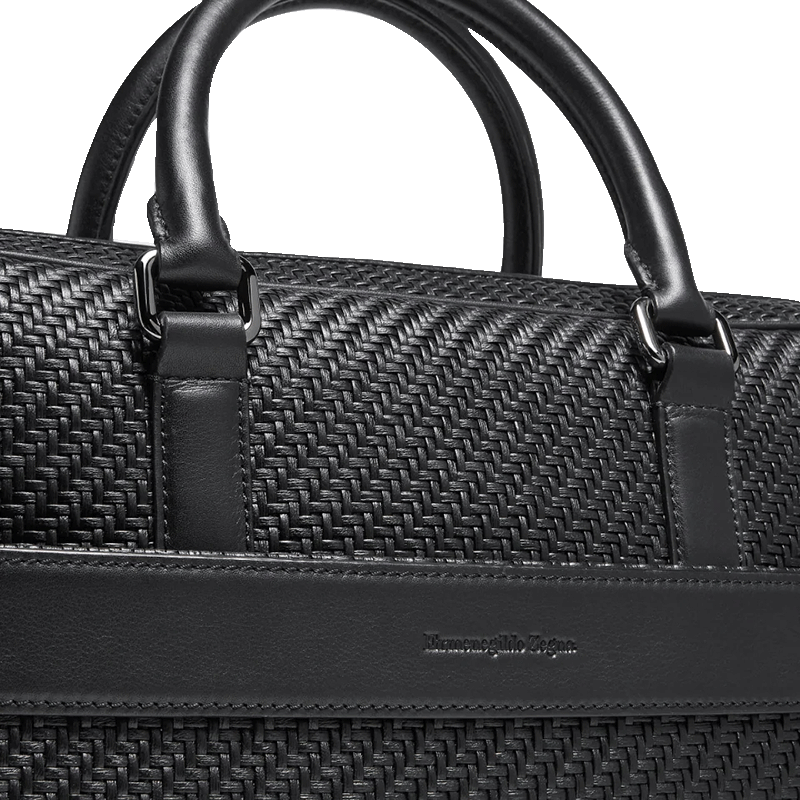 杰尼亚(zegna) 2021秋冬款 男士黑色小牛皮经典商务手提包 lhpta-c17