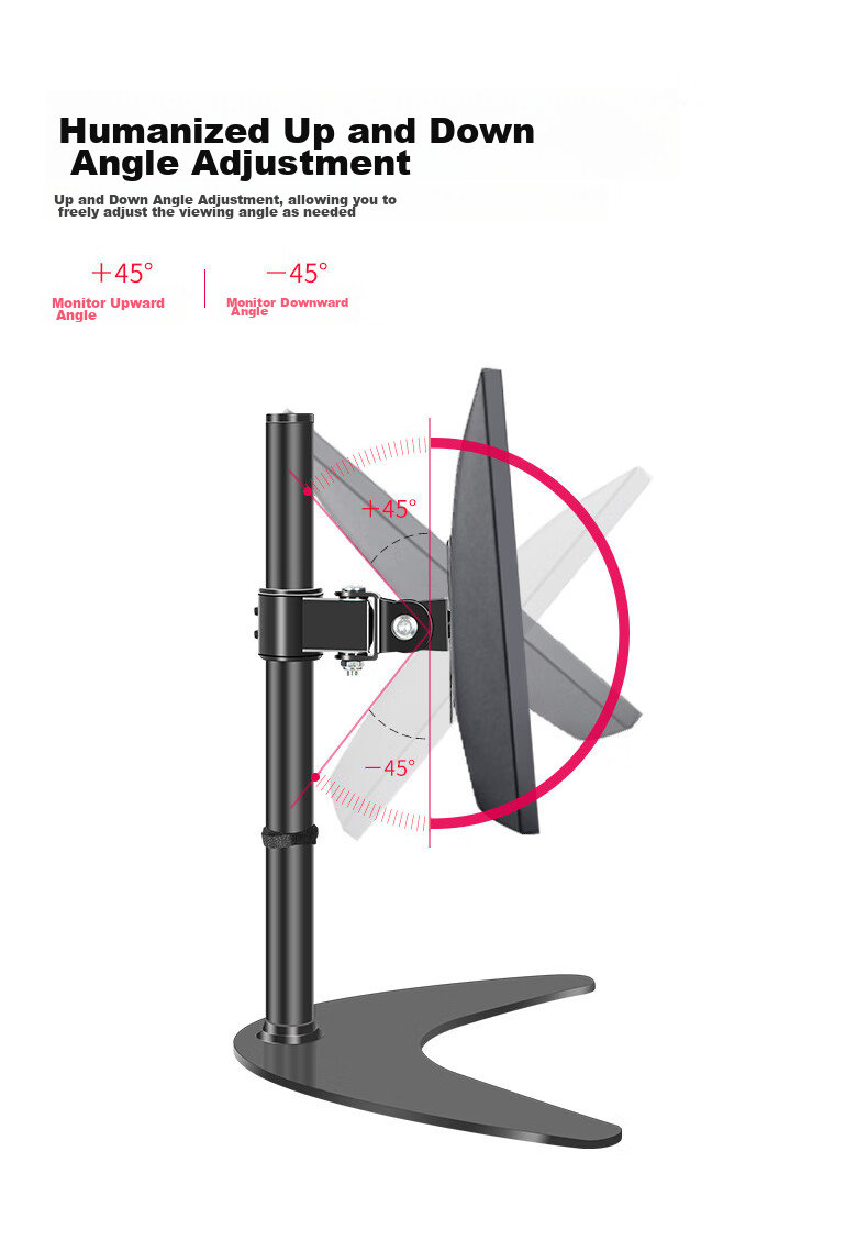 HILLPORT HILLPORT 24/27/32-Inch Monitor Stand with Height Adjustment, Tilt, Swivel, And Rotation for Samsung, Redmi, Dell, ASUS 20-22 5
