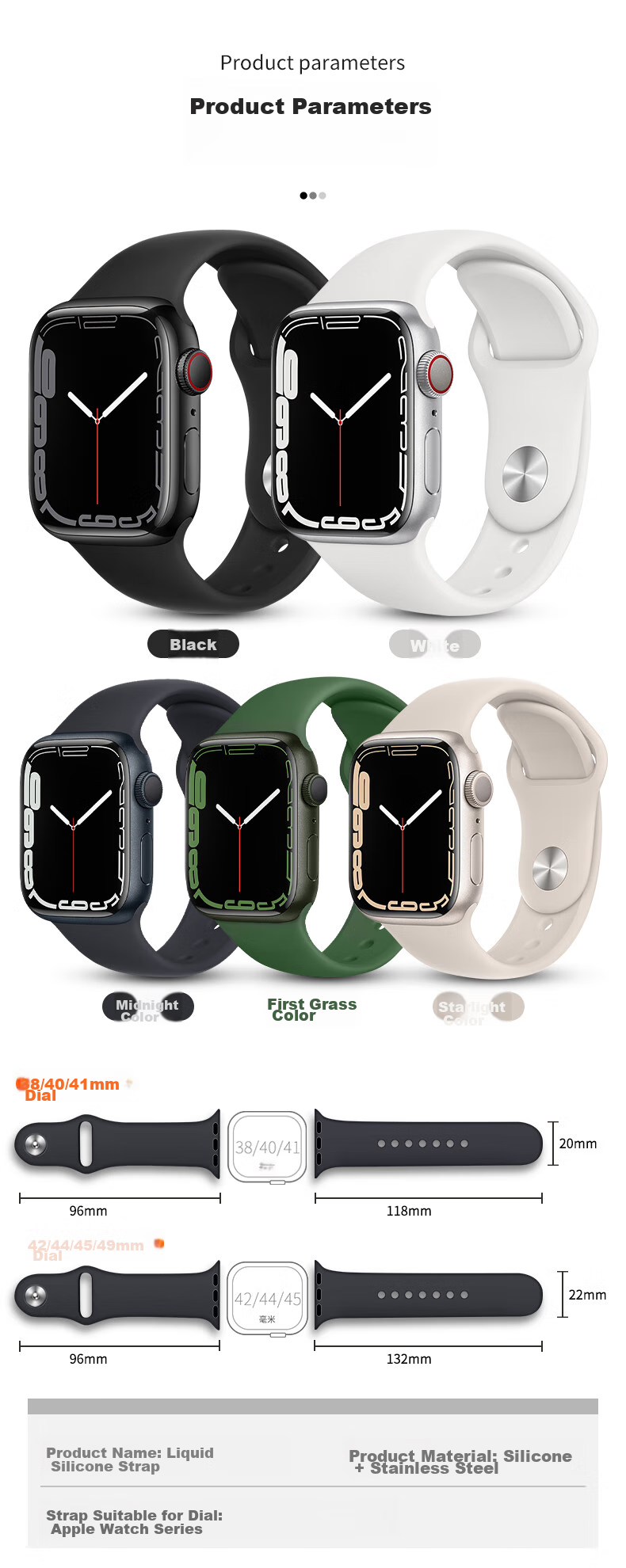 Weiqiantu Compatible with Apple Watch Series 12/11/10/9/8/7/6/ultra4/32, Sports Silicone Watch Band for Men And Wome 13