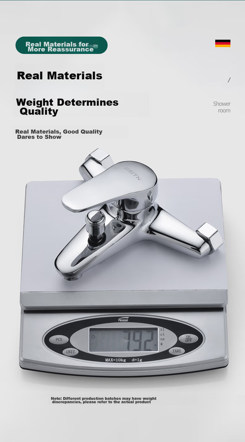 BSITN Bathroom Sink Mixer Tap, Hot And Cold Water Valve, Bathroom Shower Switch, Triple Mixing Faucet B7102 15