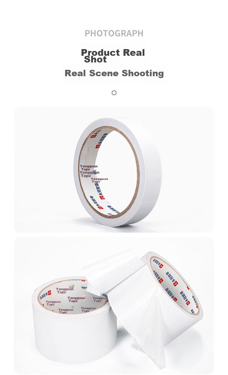 Yongguan Double-Sided Tape for Students, High Adhesive Craft Paper Double-Sided Tape Stationery, Easy to Tear And Stick, Poster Tape 25mm*10m*7 Rolls/bucket, Office Couplets Special Use, Spring Festival Couplets Adhesive Tape 9