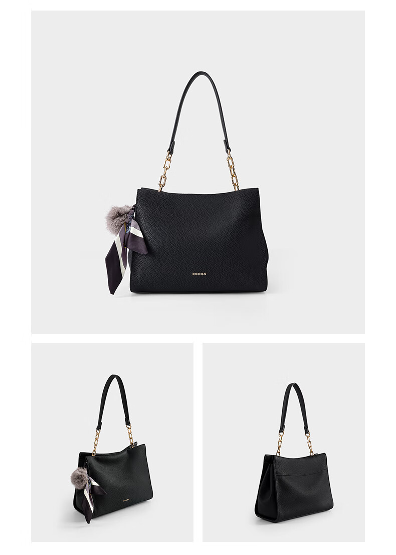 HONGU Women's Handbag, Top-Grain Leather Shoulder Crossbody Bag, Elegant Commuter Tote Bag for Ladies, Birthday Gift for Girlfriend 20