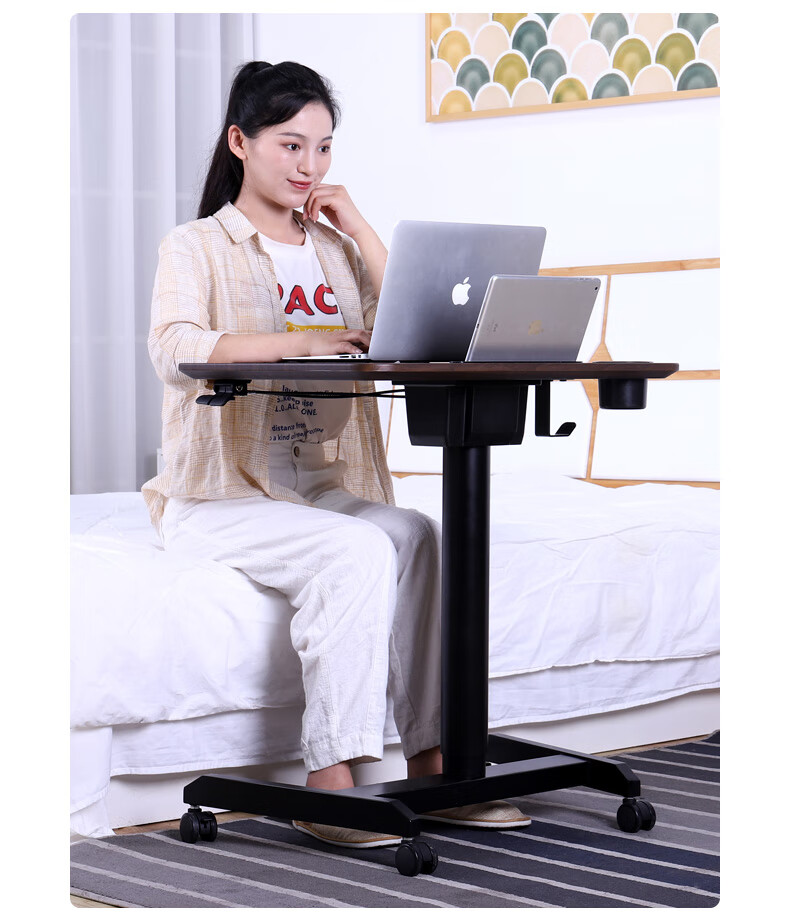 ECOLUS ERGODESK Height Adjustable Computer Desk, Movable Office And Home Study Table, Pneumatic Lift LST825WT 19