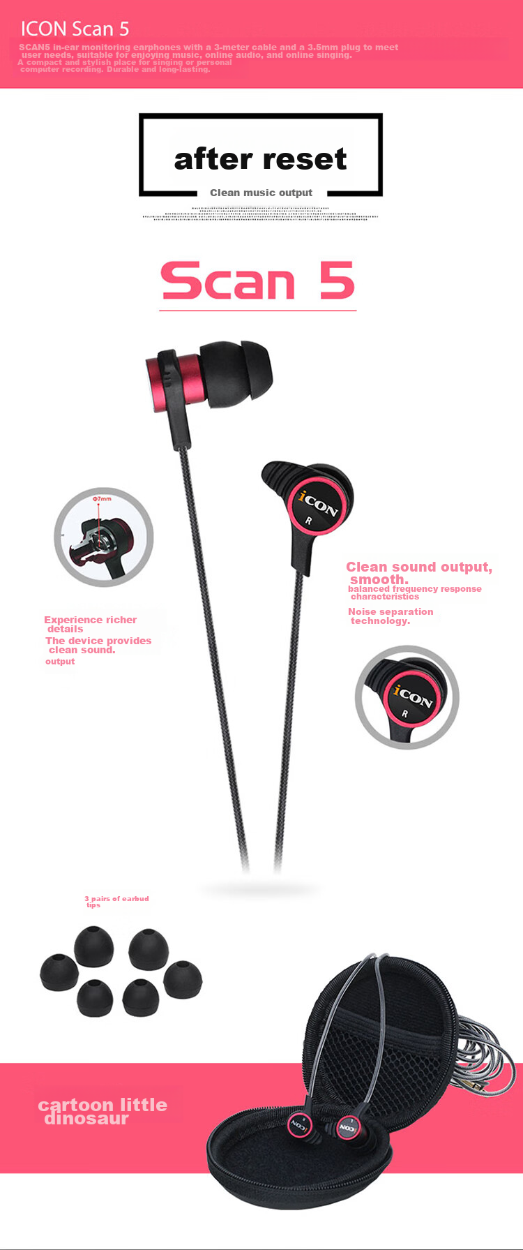 IKON DuoAngel White In-Ear Monitor Earphones Dual-Driver Wired Earphones Sound Card Live Streaming Host In-Ear Monitor Earbuds for Music Listening 3