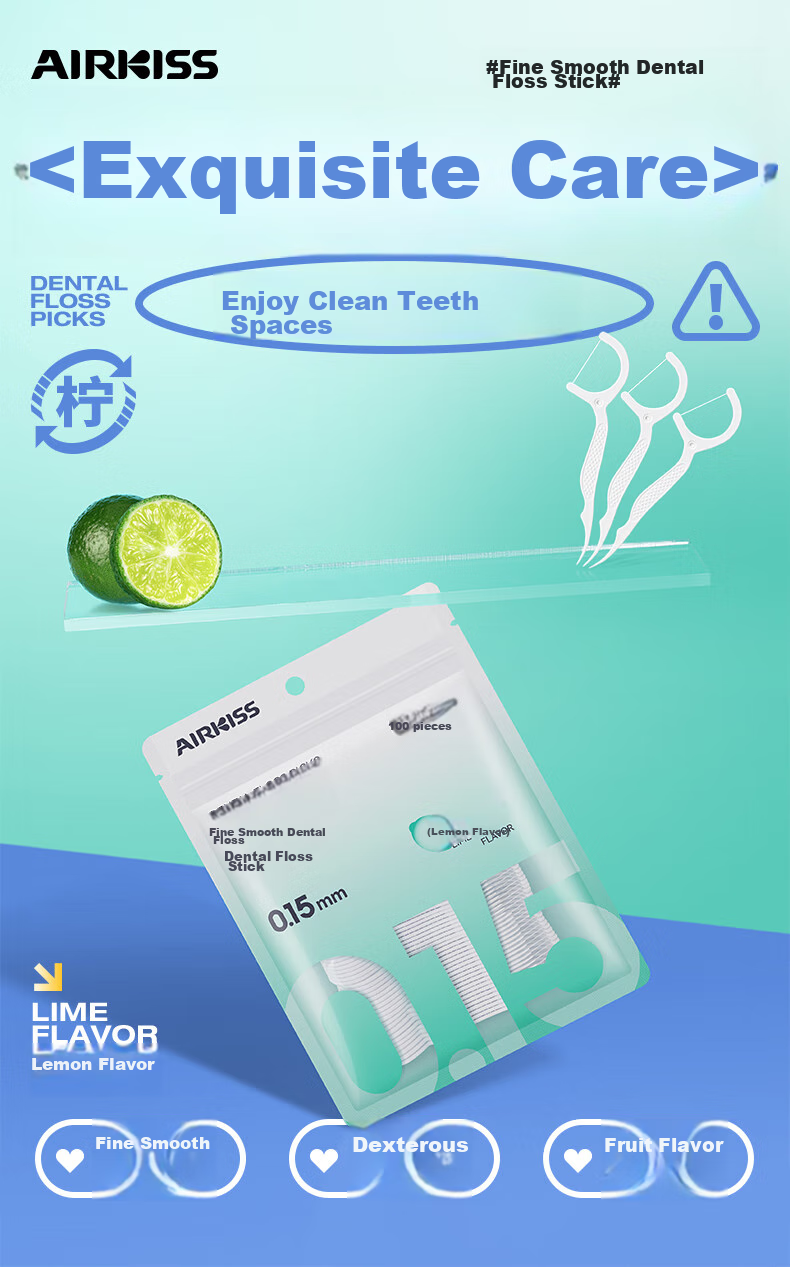 AIRKISS Ultra-Fine Dental Floss Picks, 300 Count, Disposable Toothpicks And Floss Thread, Gentle And Flexible, with Fruit Scent 1