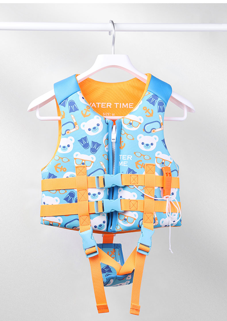 WATERTIME / Shuichuan Children's Buoyancy Aid, Swimming And Snorkeling Vest, Inflatable-Free Padded Buoyancy Cotton Vest, Colorful Bear Design, Size S 8