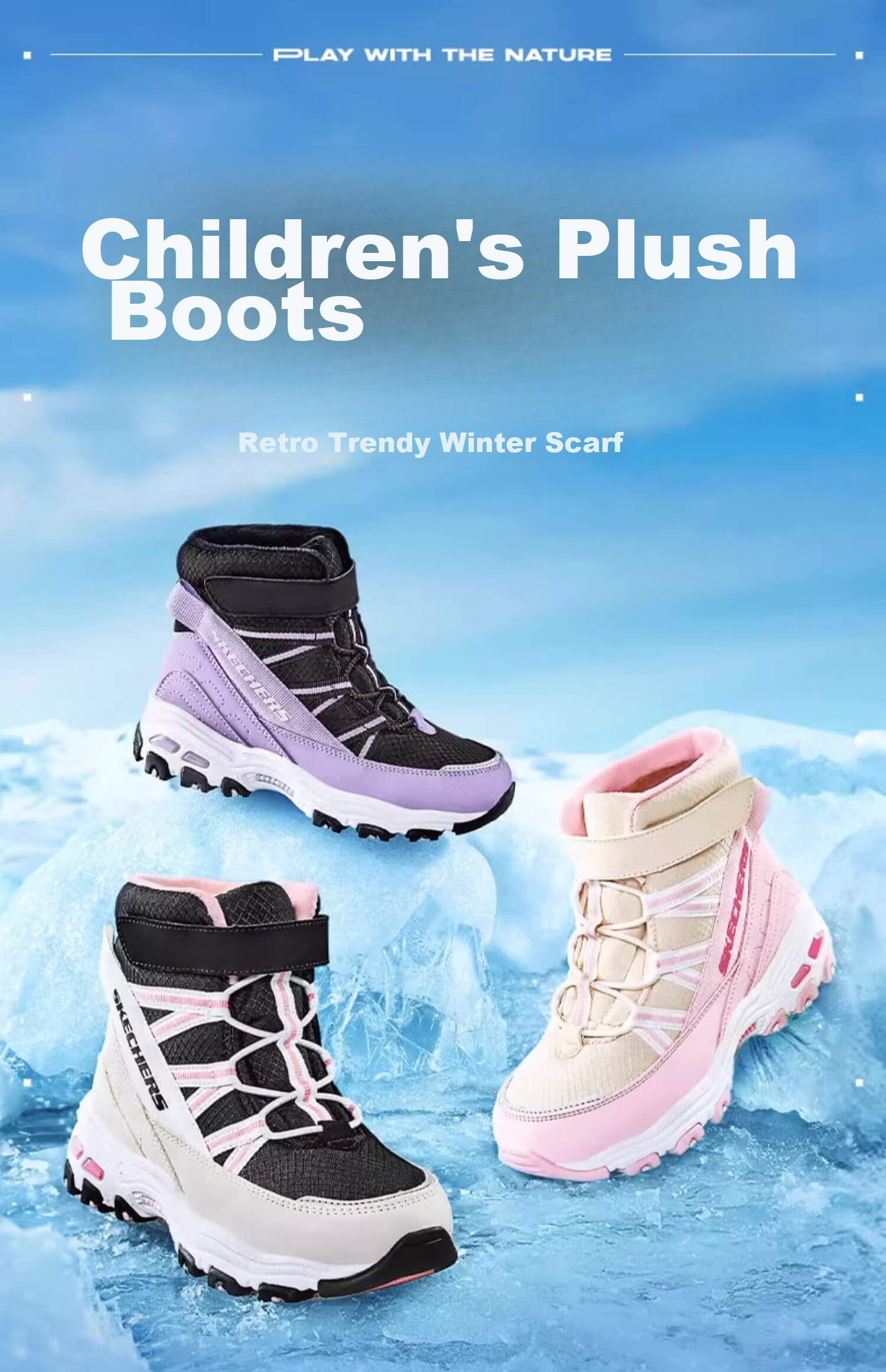 Skechers Children's Fleece-Lined Boots, Warm Cotton Shoes, High-Top Short Boots for Boys And Girls, Fleece-Lined Snow Boots, 660092L 1