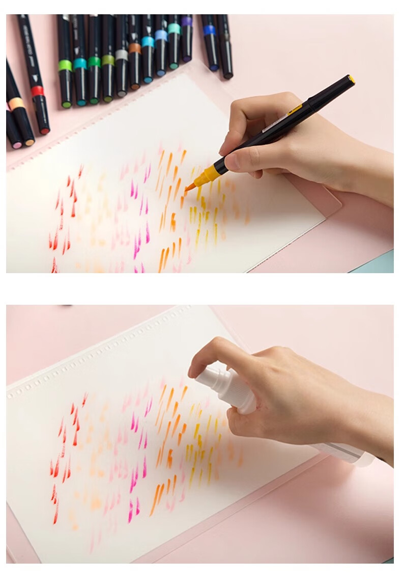 Monami Colorful Showy Brush, Soft Tip, Elastic Journal Brush, English Calligraphy Brush, Macaron 6-Color Set 04038Z06-DP Watercolor Brush 13