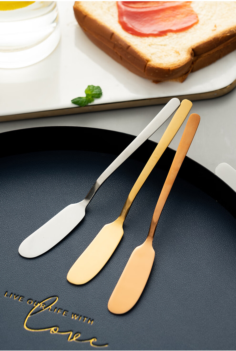 Onlycook Stainless Steel Butter Knife, Jam Spreader, Bread Toast Spreaders, Cheese Knives for Western Cuisine 8