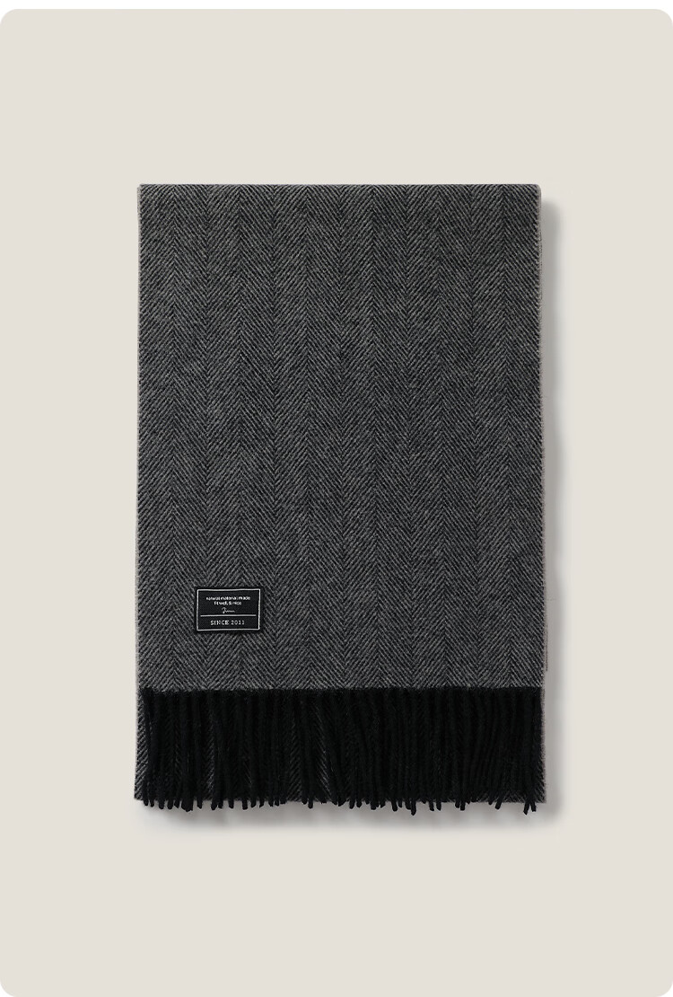 JIUMU Pure Wool Scarf for Men, Autumn And Winter Warm Neck Warmer, Gift for Men, Fathers, Mid-Autumn Festival, Birthday Present, Gift Box Packaging 18