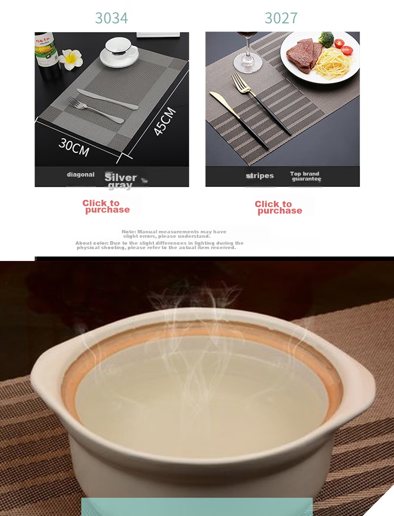 MENGTING Table Mat And Coaster Set, Western-Style Placemats And Coasters, Heat-Resistant And Insulated, Set of 4, 45*30cm, 3027 3