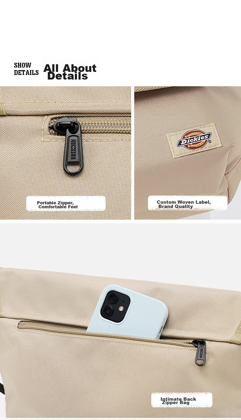 Dickies Crossbody Bag for Men And Women, DK Commuter Messenger Bag, Large Capacity Casual Shoulder Bag, Multifunctional Canvas Bag for Students' Classes 12