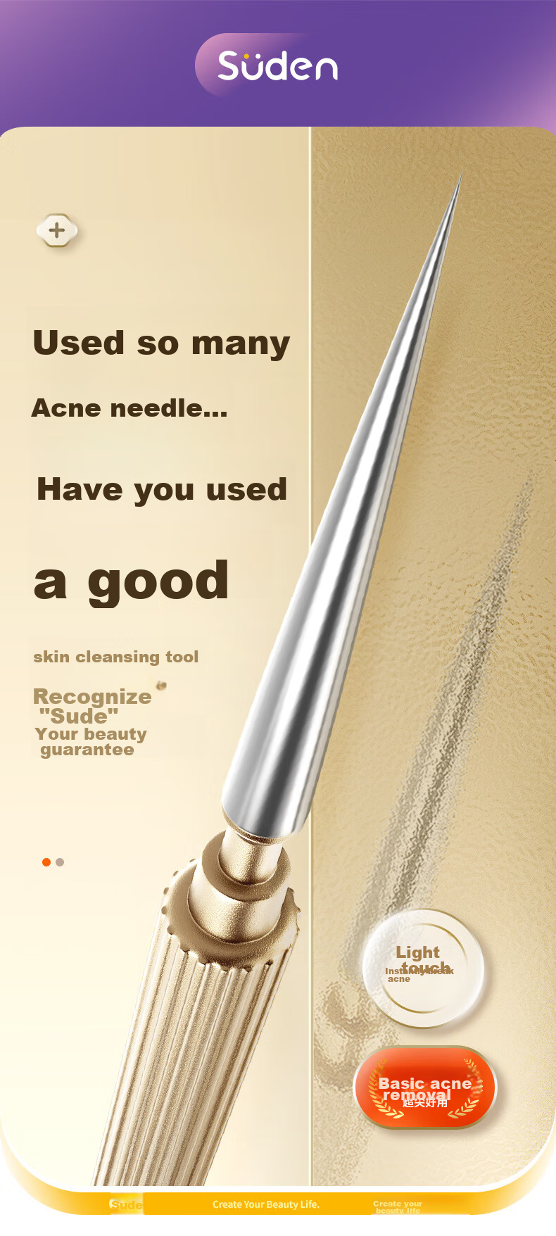 Sude Blackhead Extractor, Acne Needle, Comedone Remover Tool, Pimple Popper for Beauty Salons, Specialized Acne Needle 1