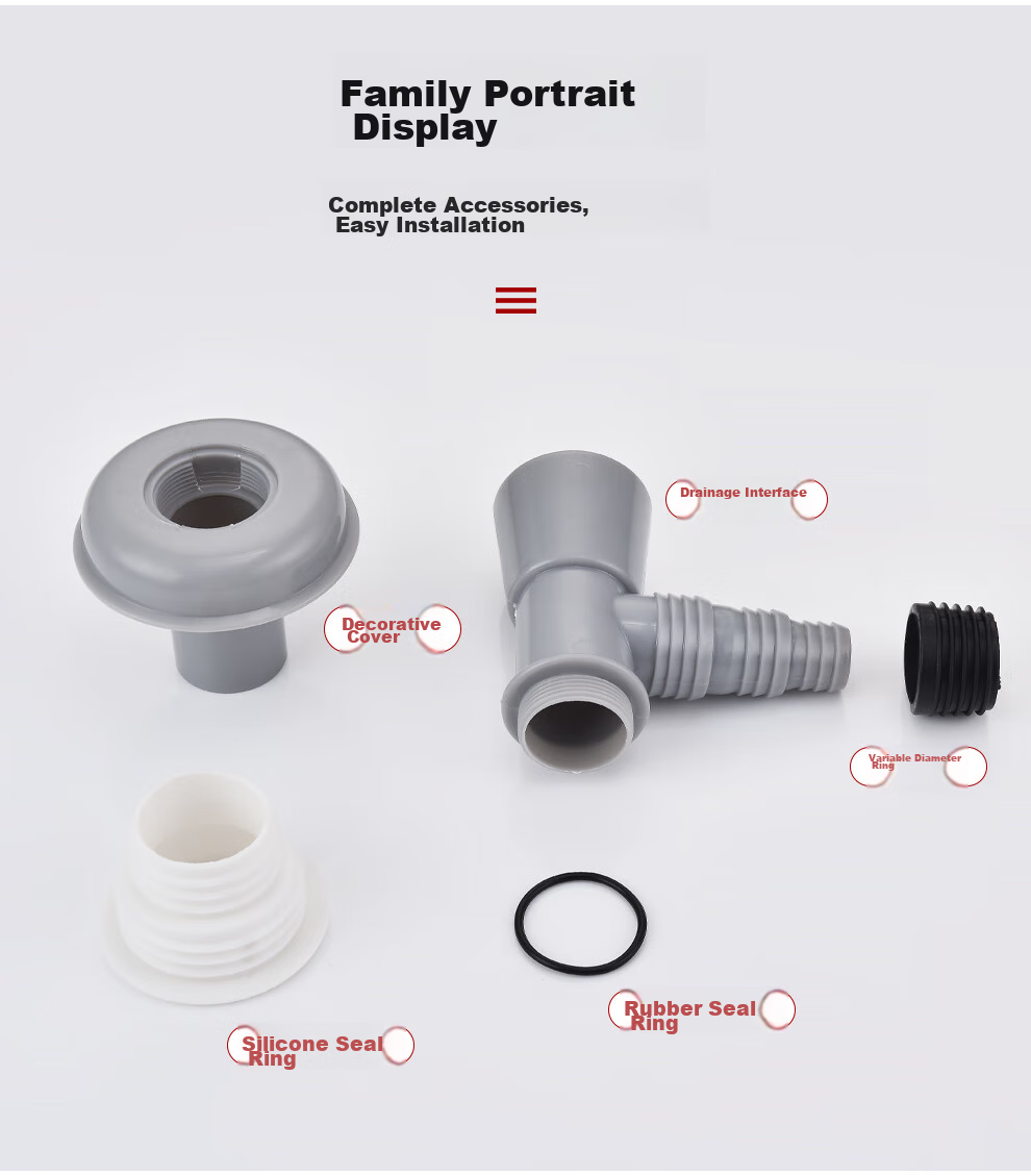 CVBAB Washing Machine Floor Drain Three-Way Connector, Sewer Pipe Anti-Odor And Backflow Prevention Drainage Pipe Sealed Three-Way Two-In CV620 13