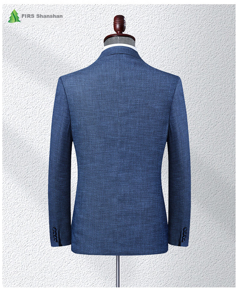 FIRS Men's Suit Jacket, Autumn Business Style, Middle-Aged Elastic Blazer, Casual Men's Single Suit Coat, Formal Work Attire, Wedding Suit, 2036 Blue, Size 185 10