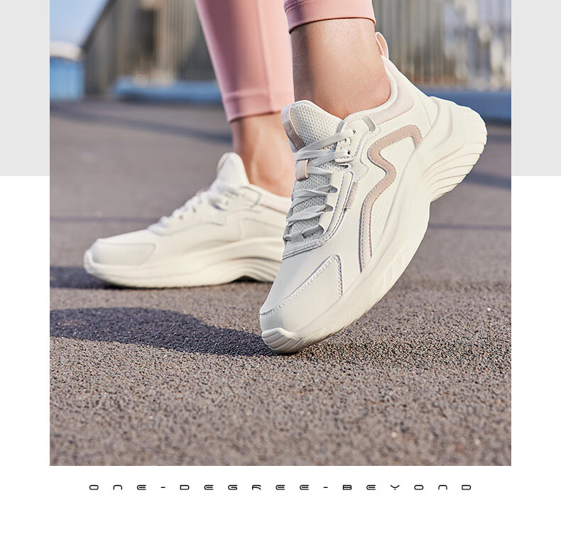 361° Women's Autumn Water-Repellent Leather Running Shoes Shock Absorption Casual Commuting Sneakers 682232233-3 59