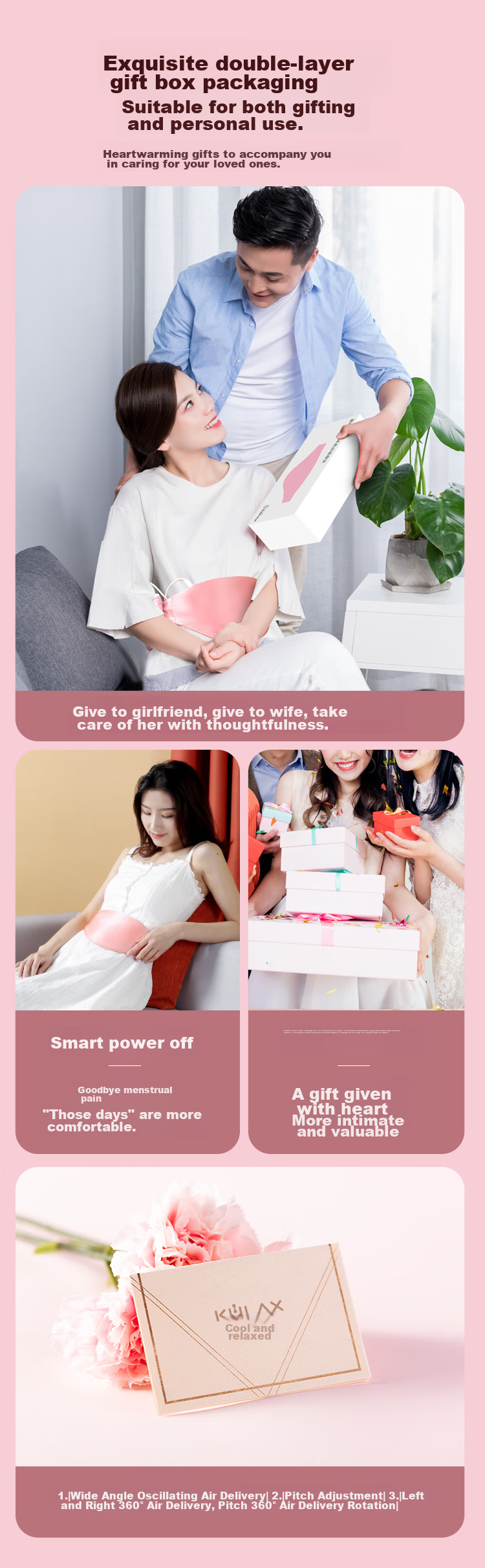 KCOTSON [Heating Silk Warm Belly Band, Uterus-Warming Waist Belt, Menstrual Pain Relief Device, Period Cramps Comforter, Electric Heating Pad, Back And Abdominal Warmer, Birthday Gift] 6