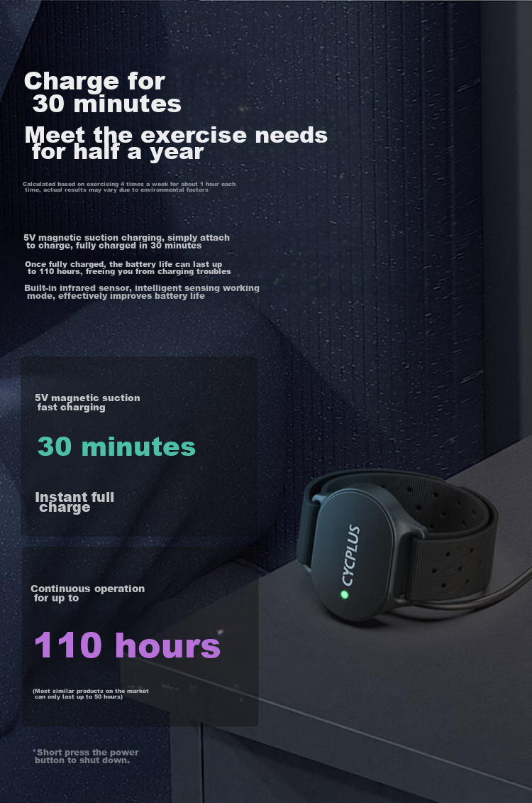 CYCPLUS Fitness H1 Heart Rate Armband for Sports, Optical Heart Rate Monitoring Armband for Running And Fitness, Smart Wearable 7
