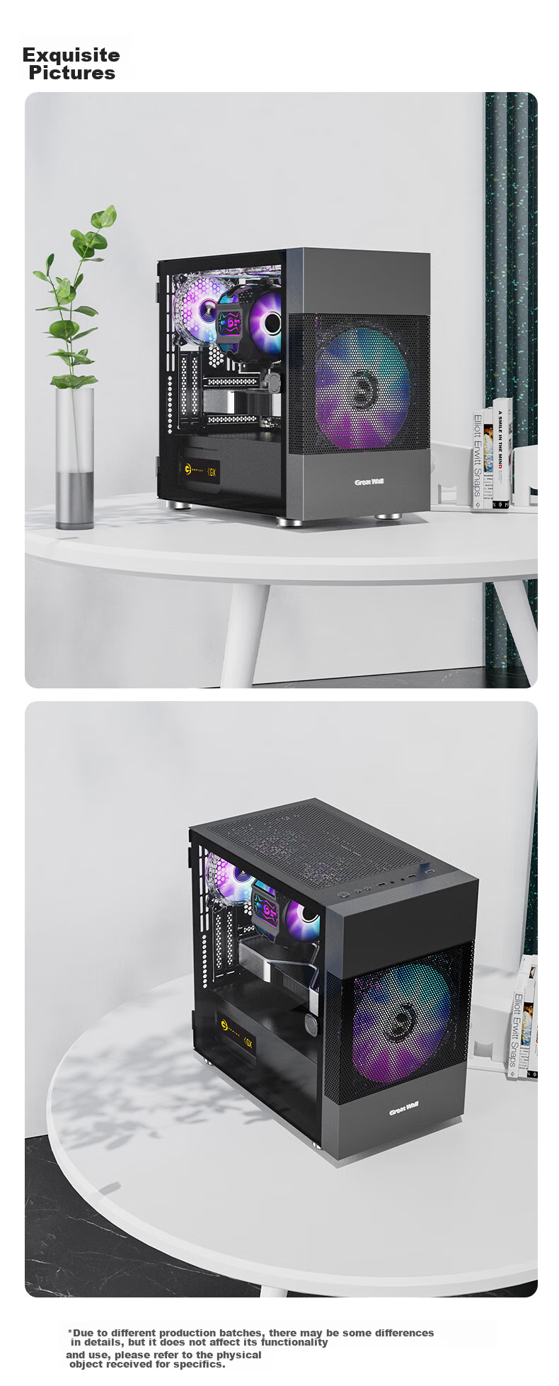 Great Wall Archimedes 1 Black Computer Case (Extra Wide Form Factor/MATX Small Motherboard/240mm Water Cooling Support/Glass Side Panel Fully Transparent/20cm Fan Mounts/Supports 50 Series Graphics Card) 13