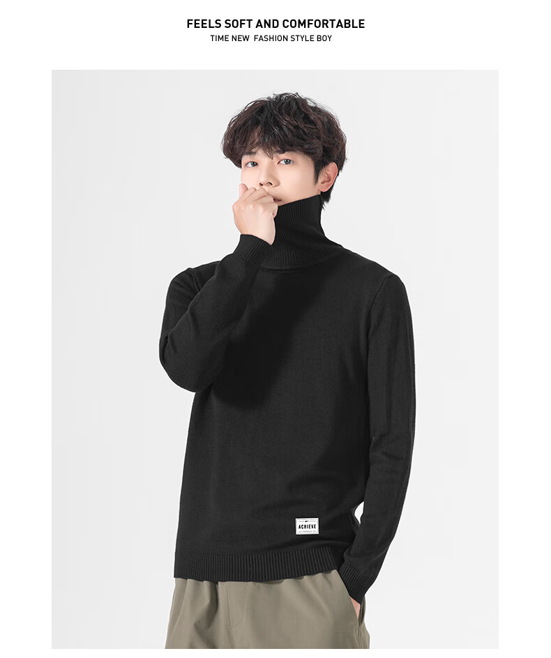 Warrior Men's Winter Turtleneck Warm Knit Sweater Loose Pullover Casual Sports Base Layer 15