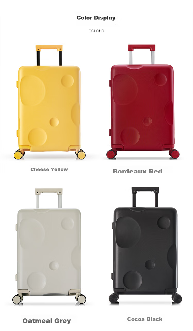 KALA·Y Cheese Luggage, 24-Inch Pure PC, Large Capacity Suitcase for Students Living in Dormitories, Stylish Trolley Case for Men And Wome 3