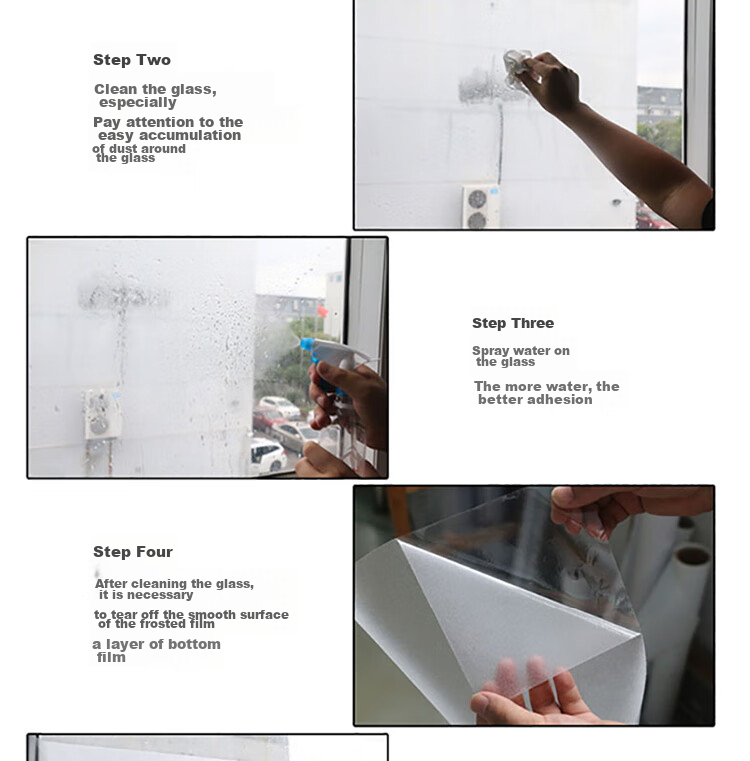 FOOJO Privacy Window Film, Frosted Glass Privacy Sticker, Office Large Glass Window Anti-Peeping Light-Blocking Window Decal 17