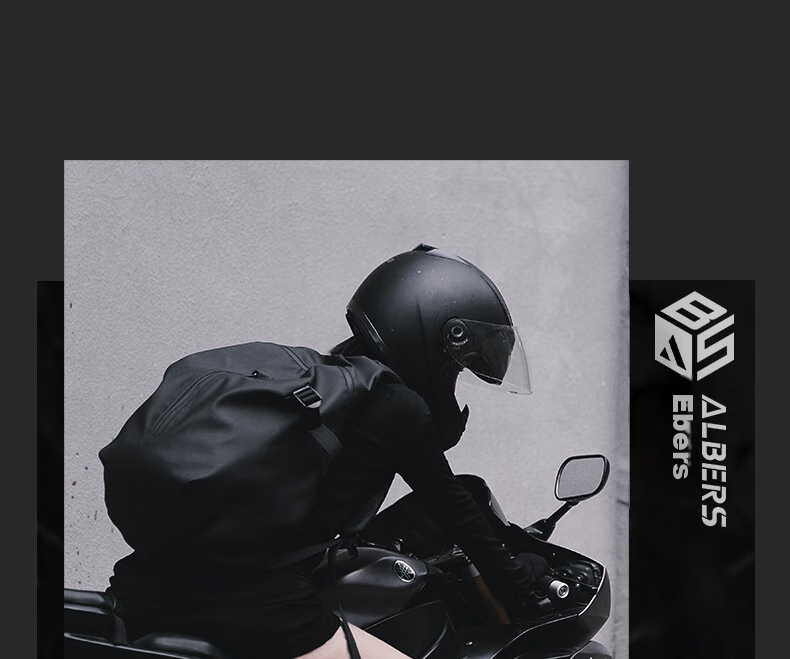 ALBERS Motorcycle Riding Backpack Helmet Bag Full-Face Helmet Backpack Water-Resistant, Black - Standard Versio 3